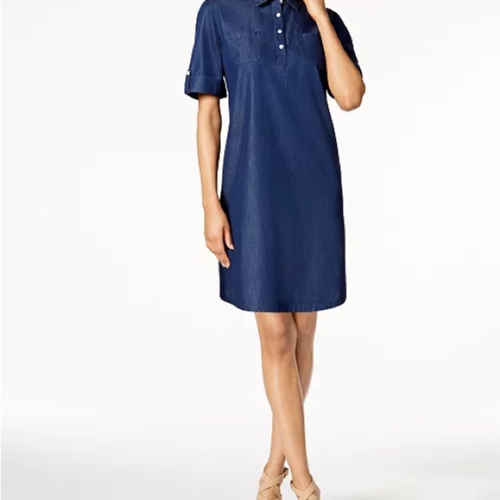 Karen Scott Indigo Denim Top